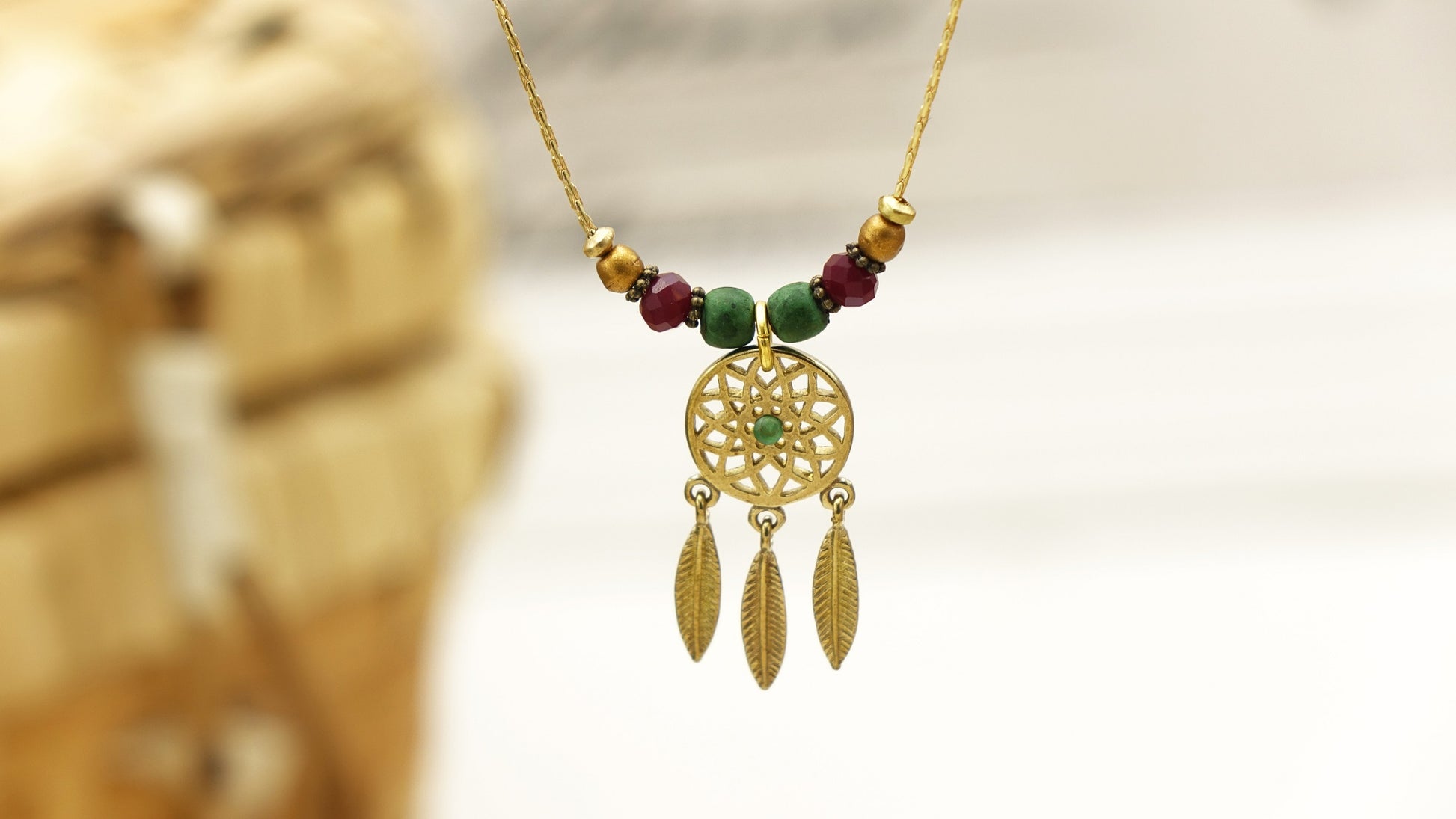Boho Dreamcatcher Necklace - Verna Artisan Works