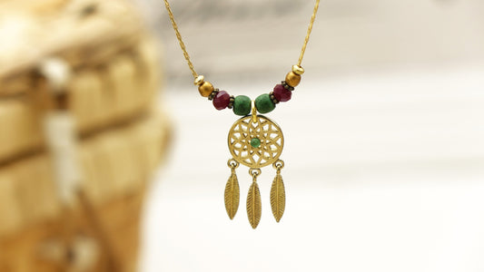 Boho Dreamcatcher Necklace - Verna Artisan Works