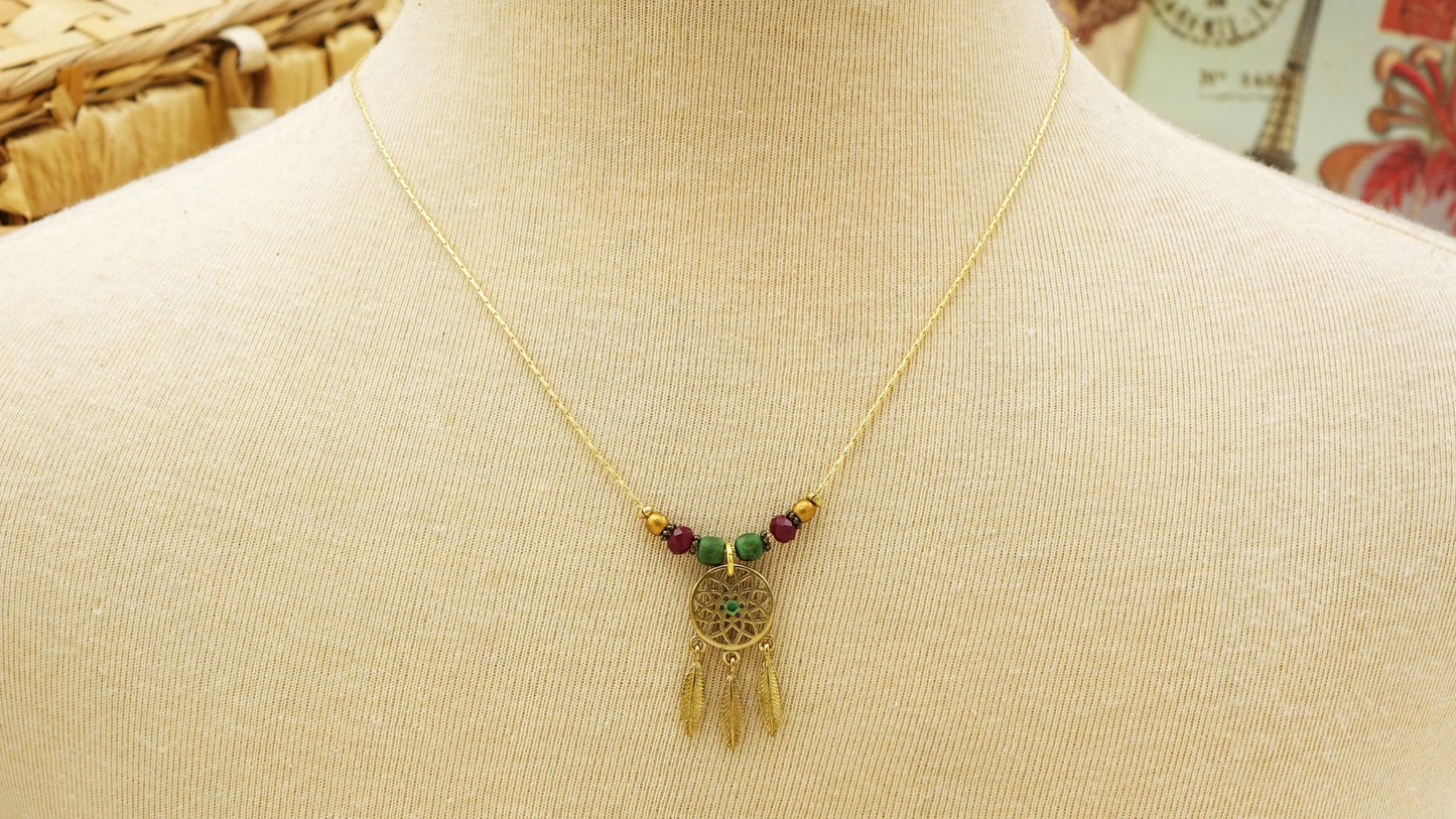 Boho Dreamcatcher Necklace - Verna Artisan Works