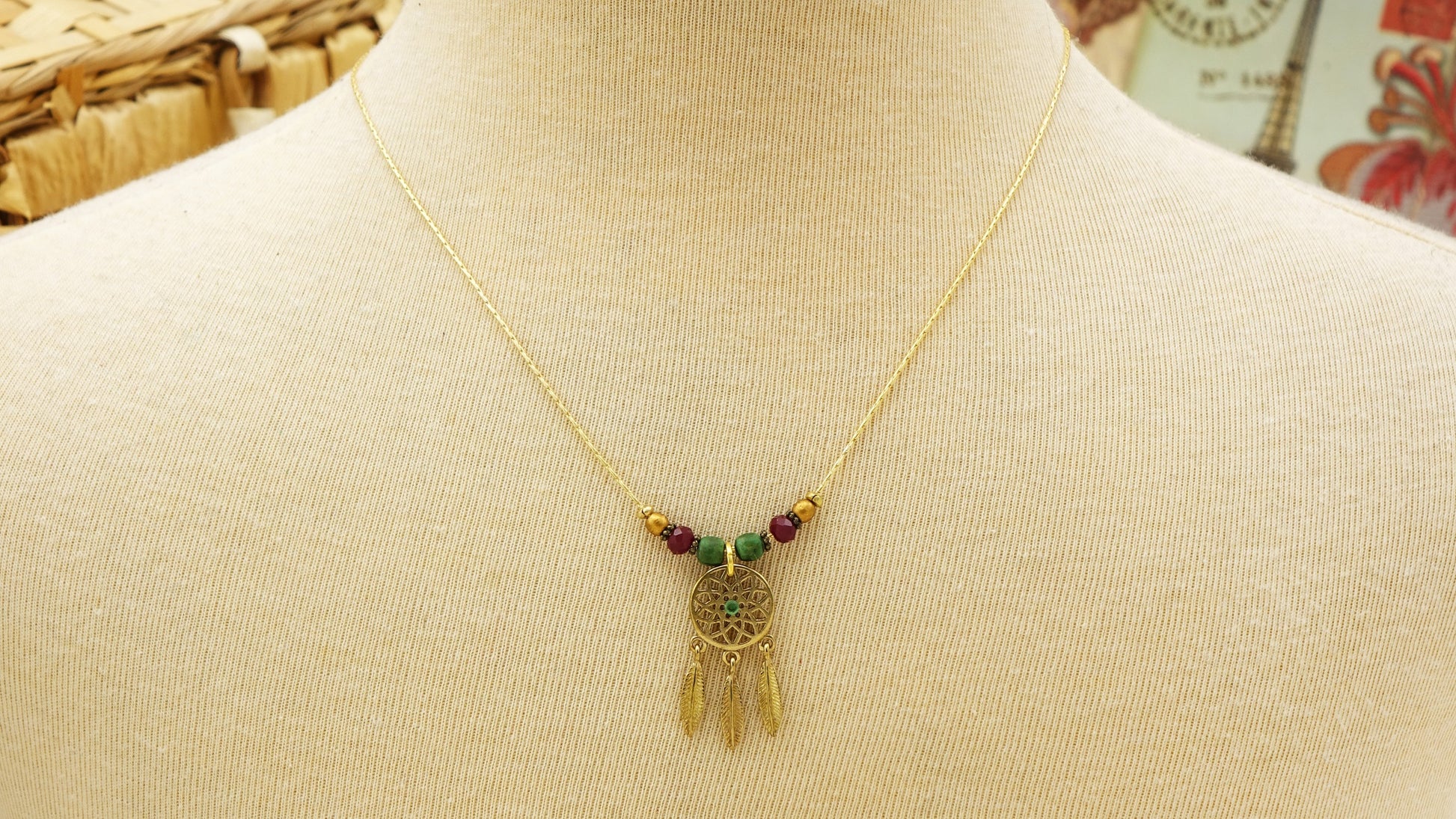 Boho Dreamcatcher Necklace - Verna Artisan Works