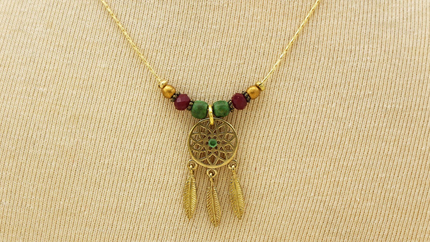 Boho Dreamcatcher Necklace - Verna Artisan Works