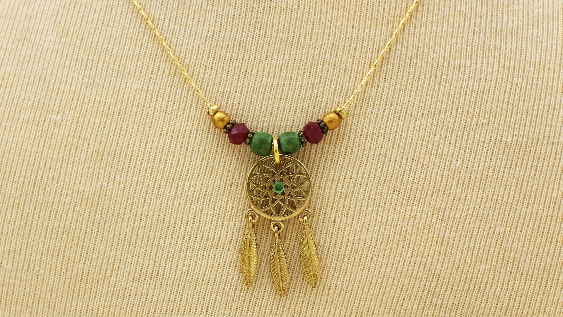 Boho Dreamcatcher Necklace - Verna Artisan Works