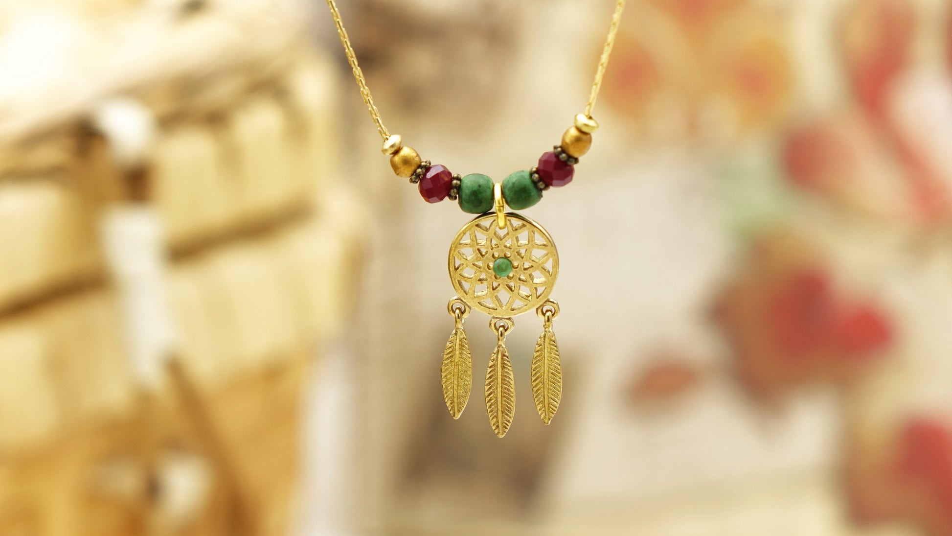 Boho Dreamcatcher Necklace - Verna Artisan Works