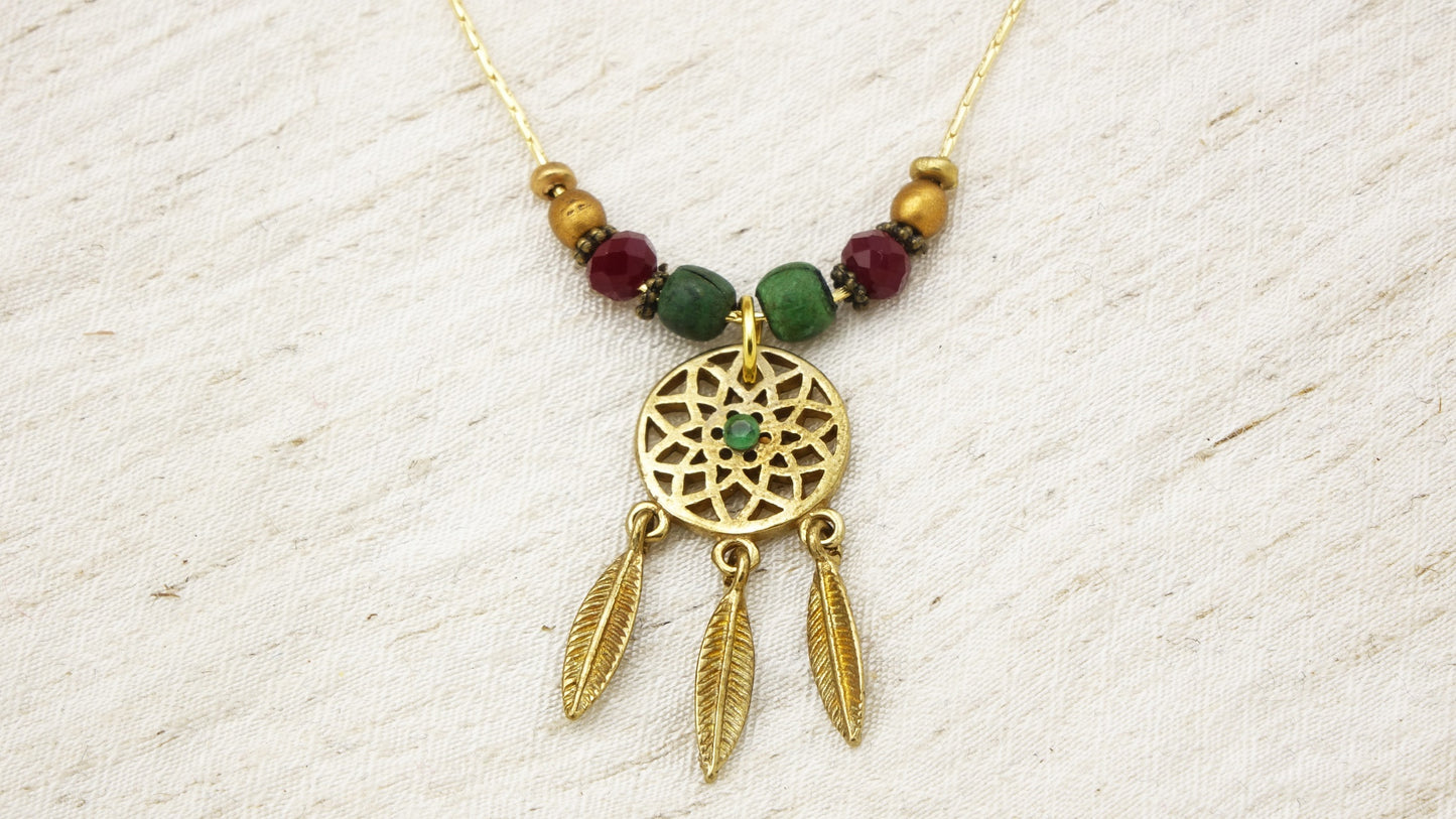 Boho Dreamcatcher Necklace - Verna Artisan Works