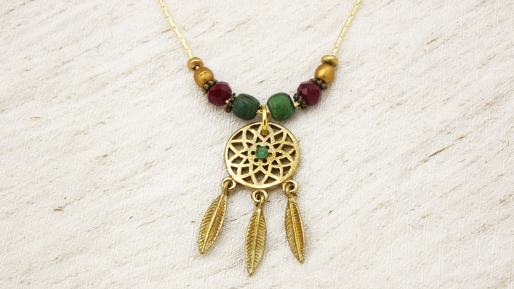 Boho Dreamcatcher Necklace - Verna Artisan Works