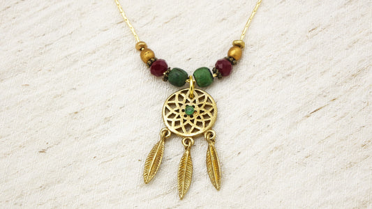 Boho Dreamcatcher Necklace - Verna Artisan Works