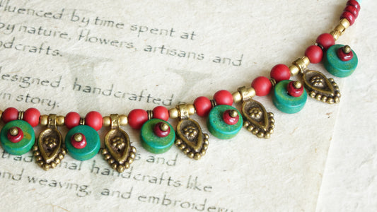 Ancient Goddess Chic Colorful Necklace - Verna Artisan Works