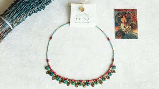 Ancient Goddess Chic Colorful Necklace - Verna Artisan Works