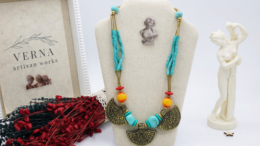 Ancient Goddess Beaded Necklace - Verna Artisan Works