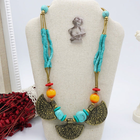Ancient Goddess Beaded Necklace - Verna Artisan Works