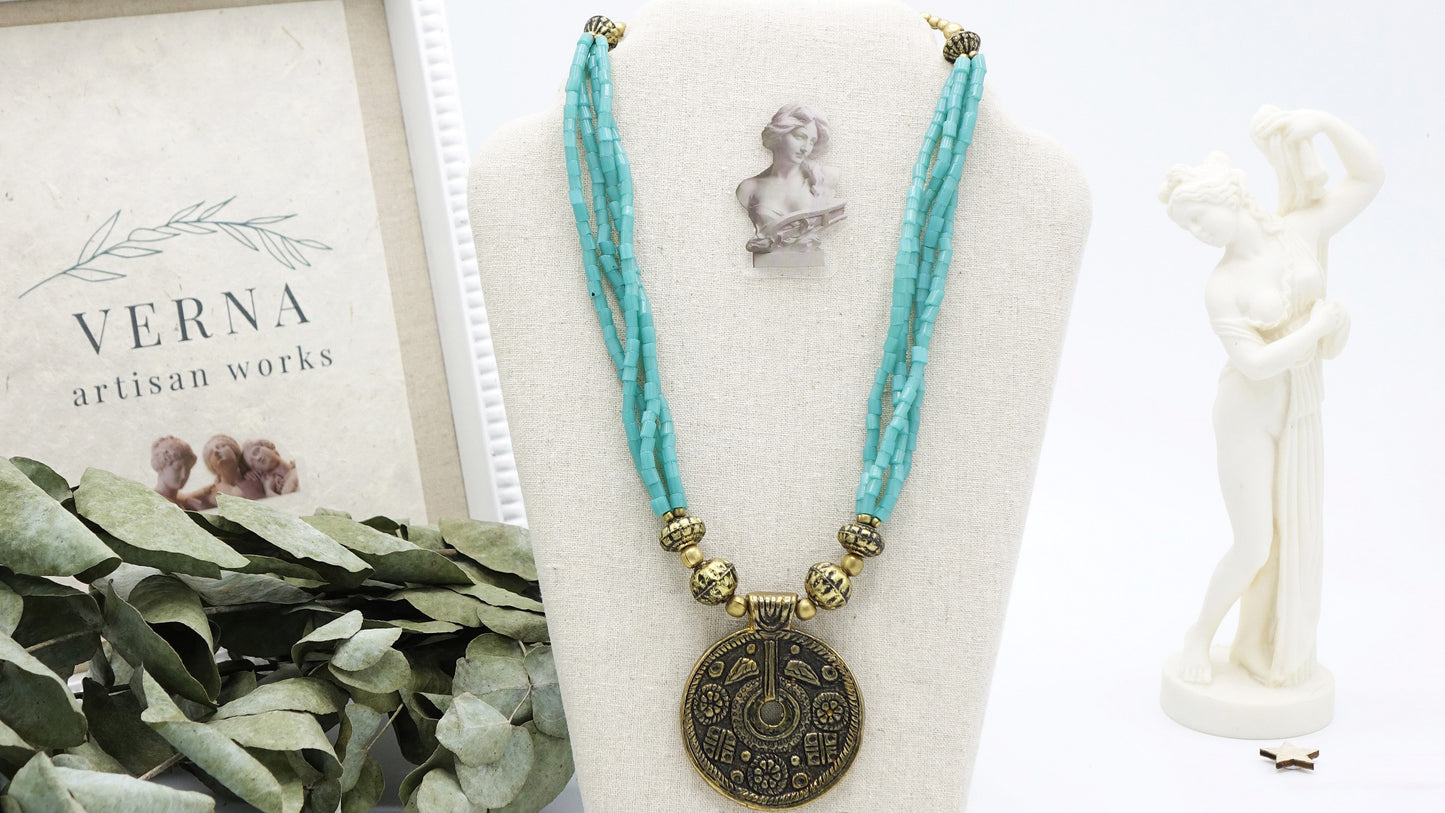 Ancient Goddess Beaded Necklace - Lydia - Verna Artisan Works