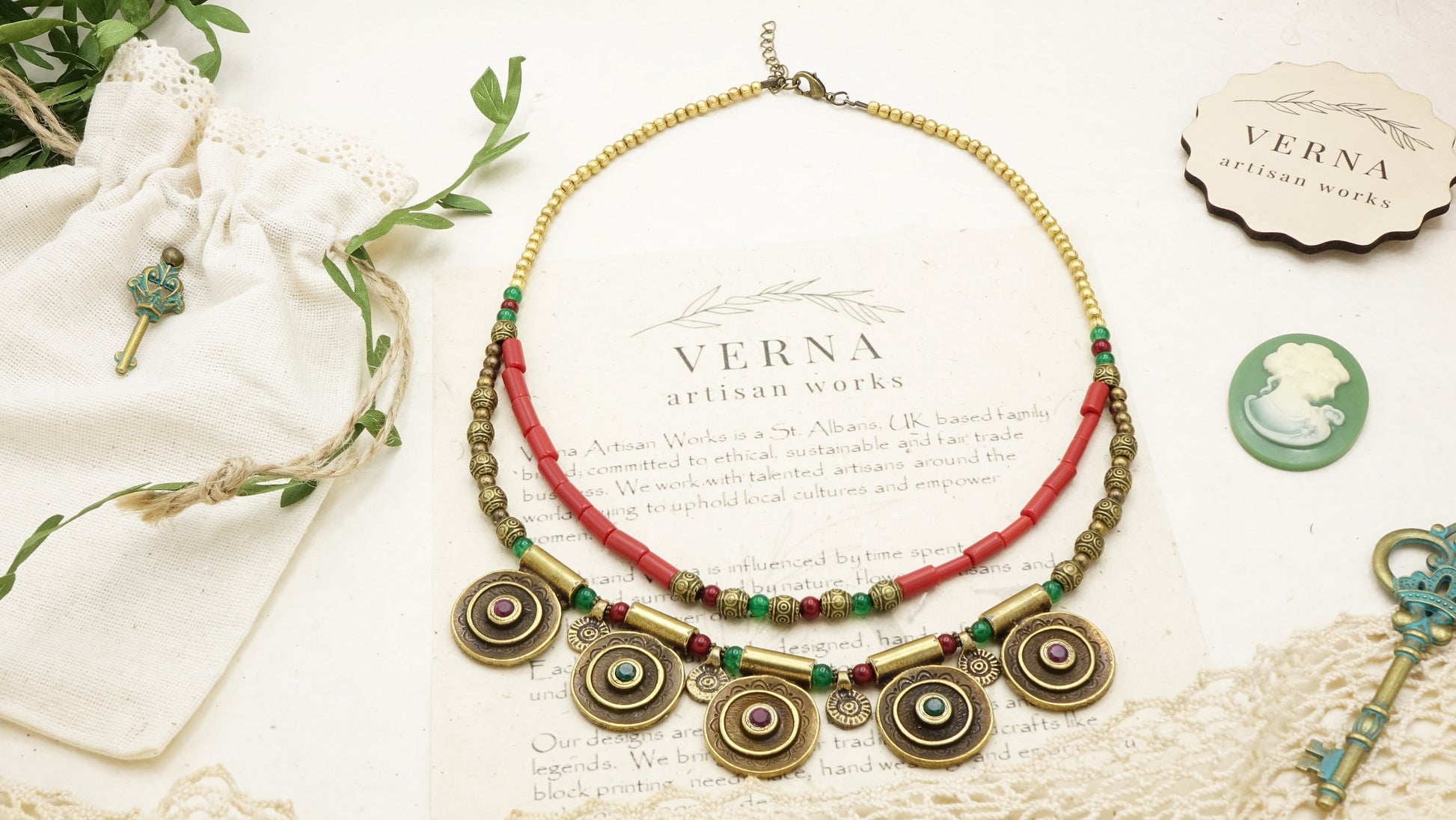 Boho Chic Chunky Necklace - Verna Artisan Works