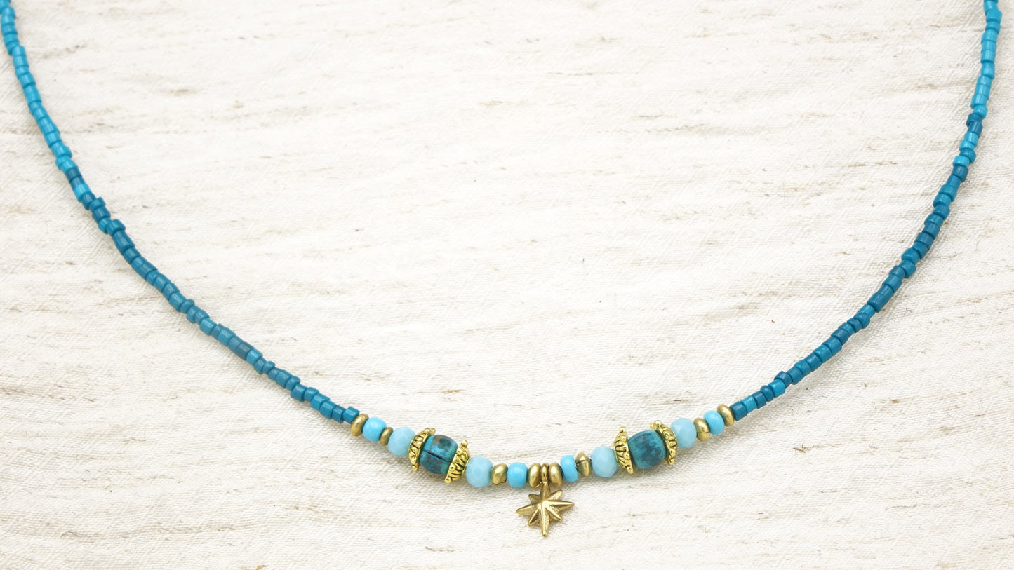 Boho Beaded Star Necklace - Verna Artisan Works