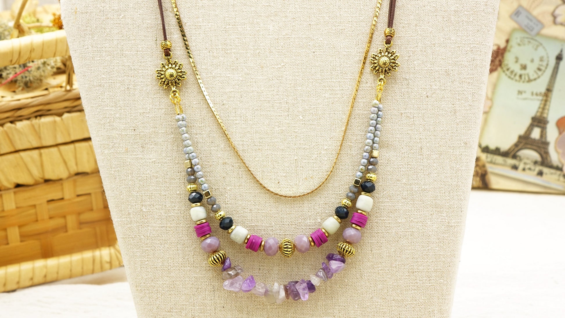 Amethyst Beaded Necklace - Verna Artisan Works