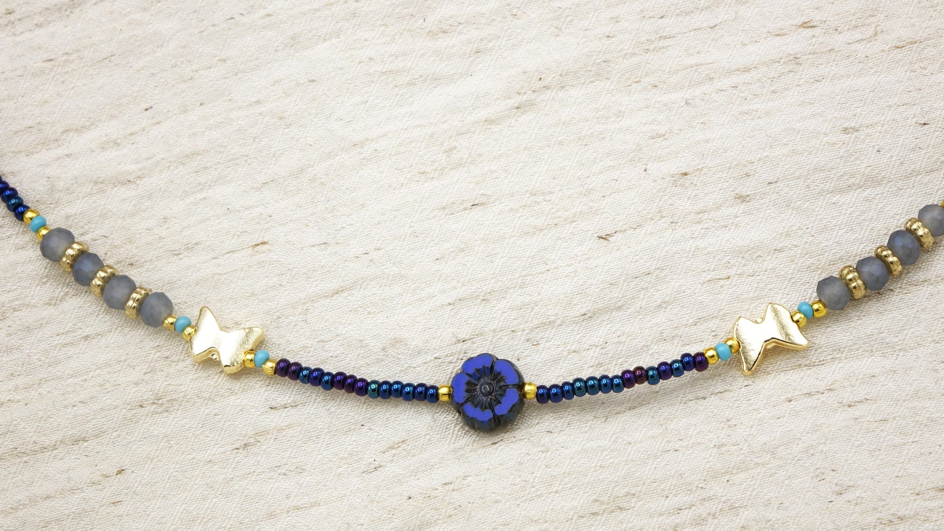 Butterfly Beaded Choker Necklace - Verna Artisan Works