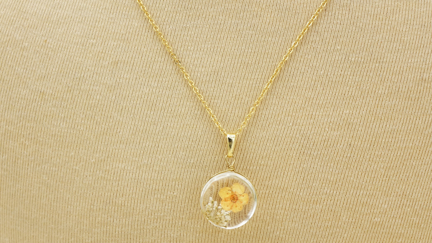 Buttercup Real Flower Necklace - Verna Artisan Works