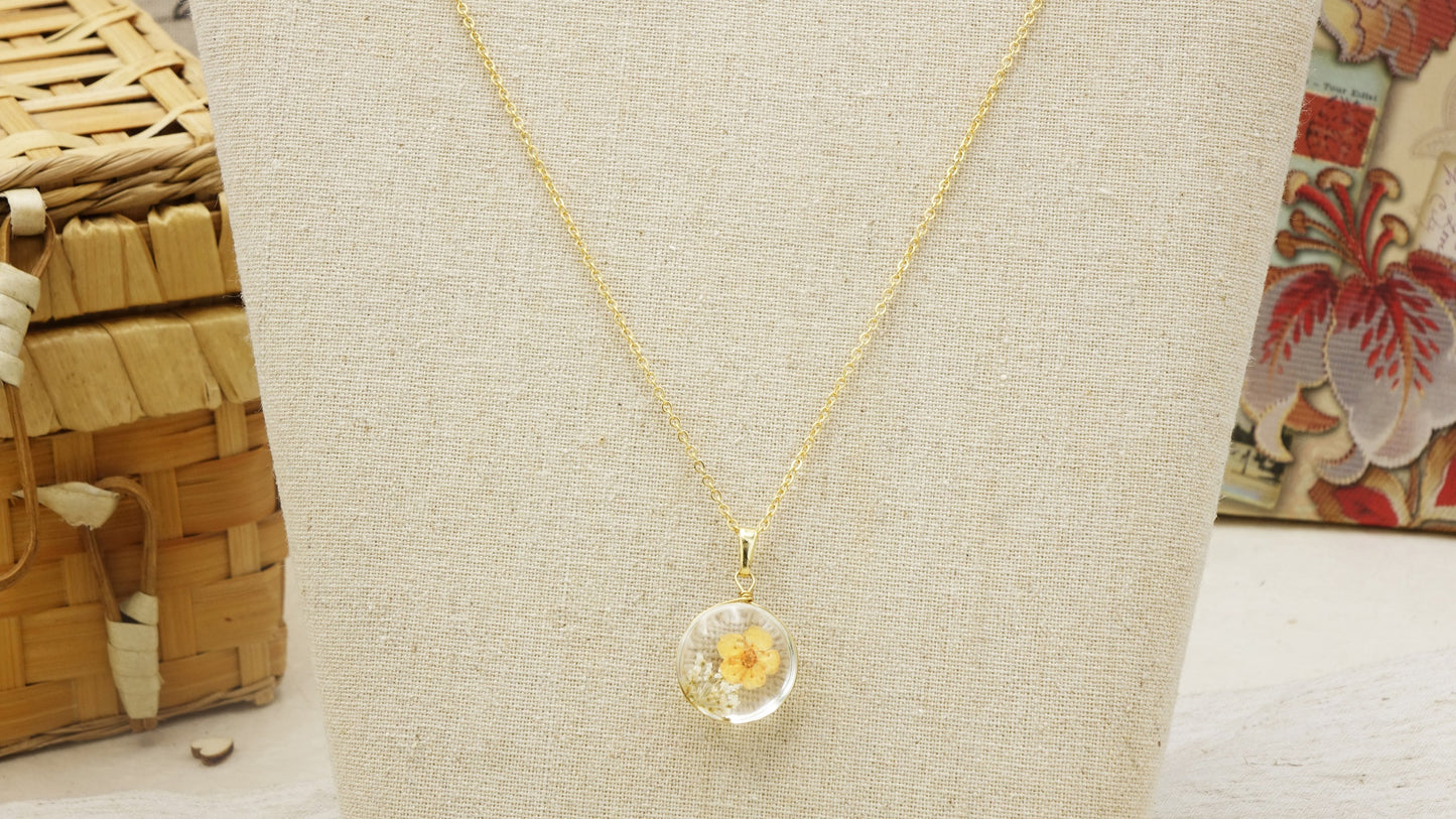 Buttercup Real Flower Necklace - Verna Artisan Works