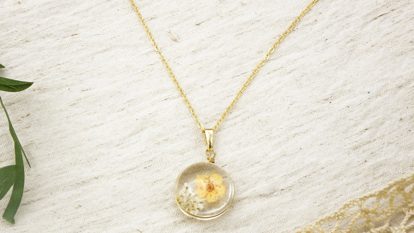 Buttercup Real Flower Necklace - Verna Artisan Works