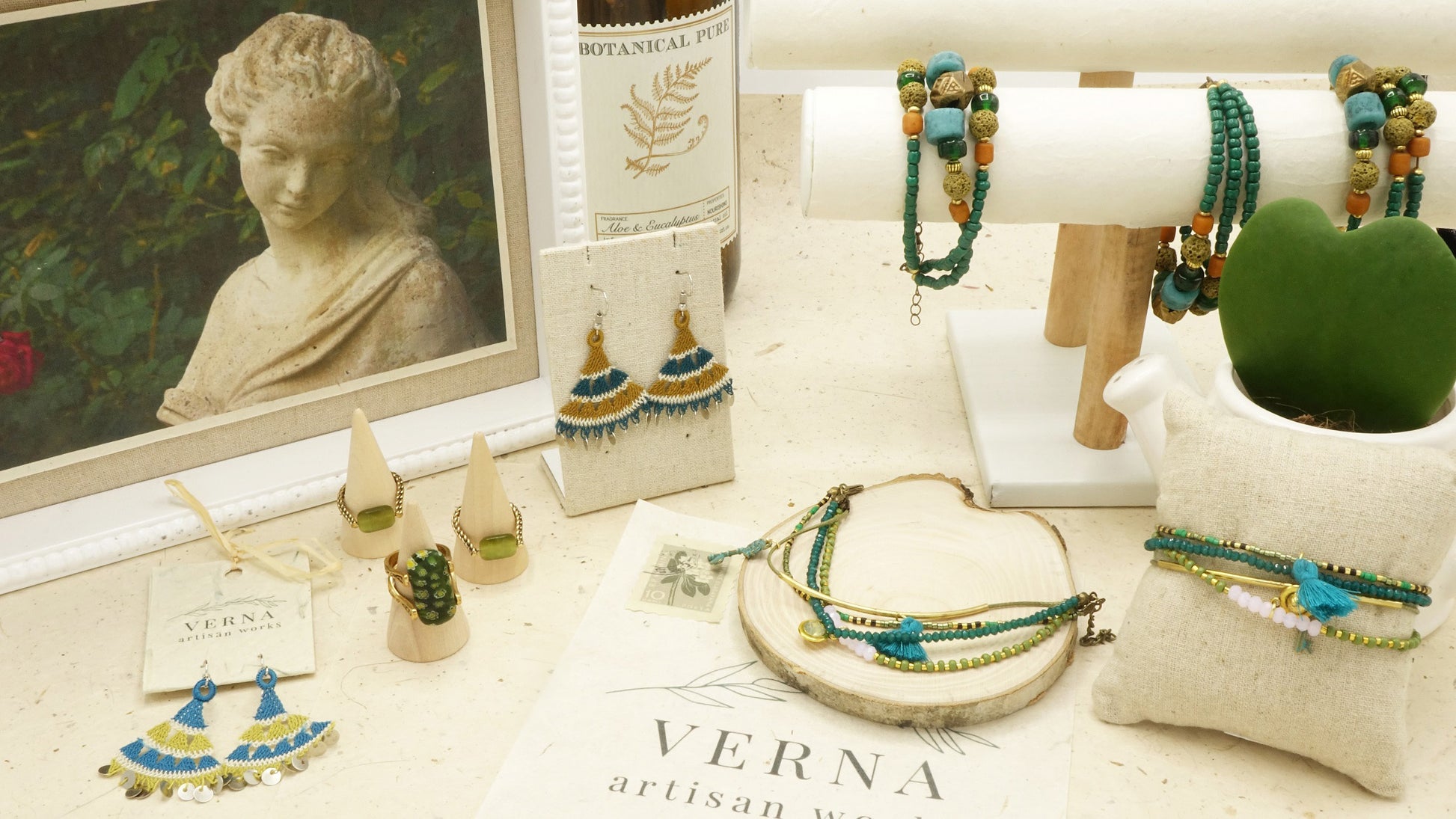 Botanical Style Beaded Tassel Bracelet - Verna Artisan Works