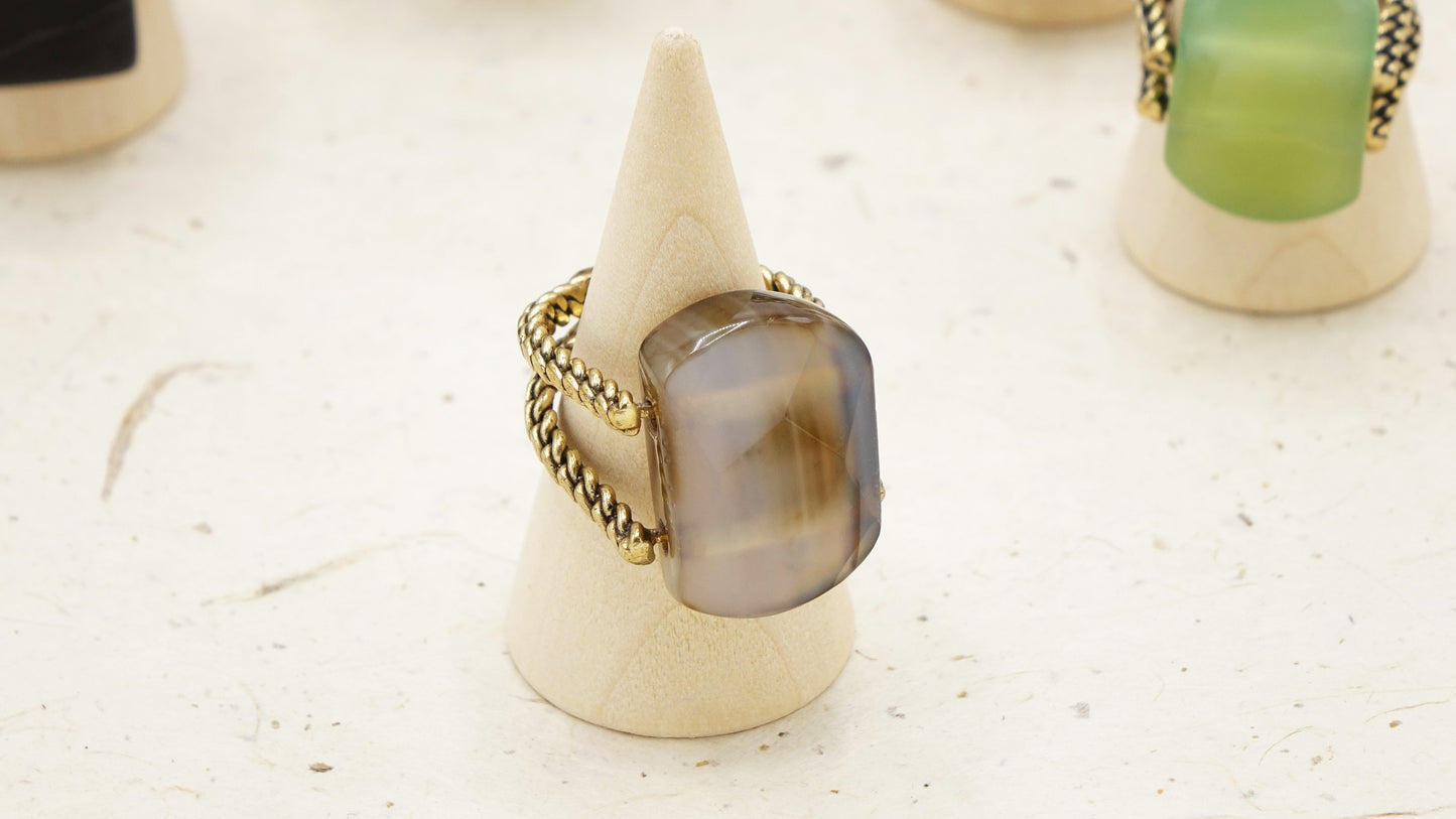 Ancient Goddess Chic Ring - Crystal Stone Ring - Verna Artisan Works