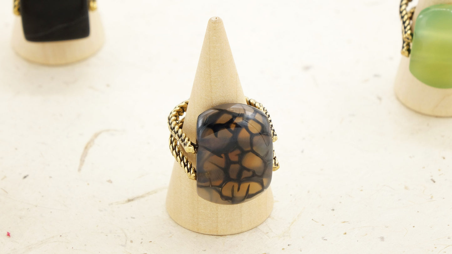 Ancient Goddess Chic Ring - Crystal Stone Ring - Verna Artisan Works