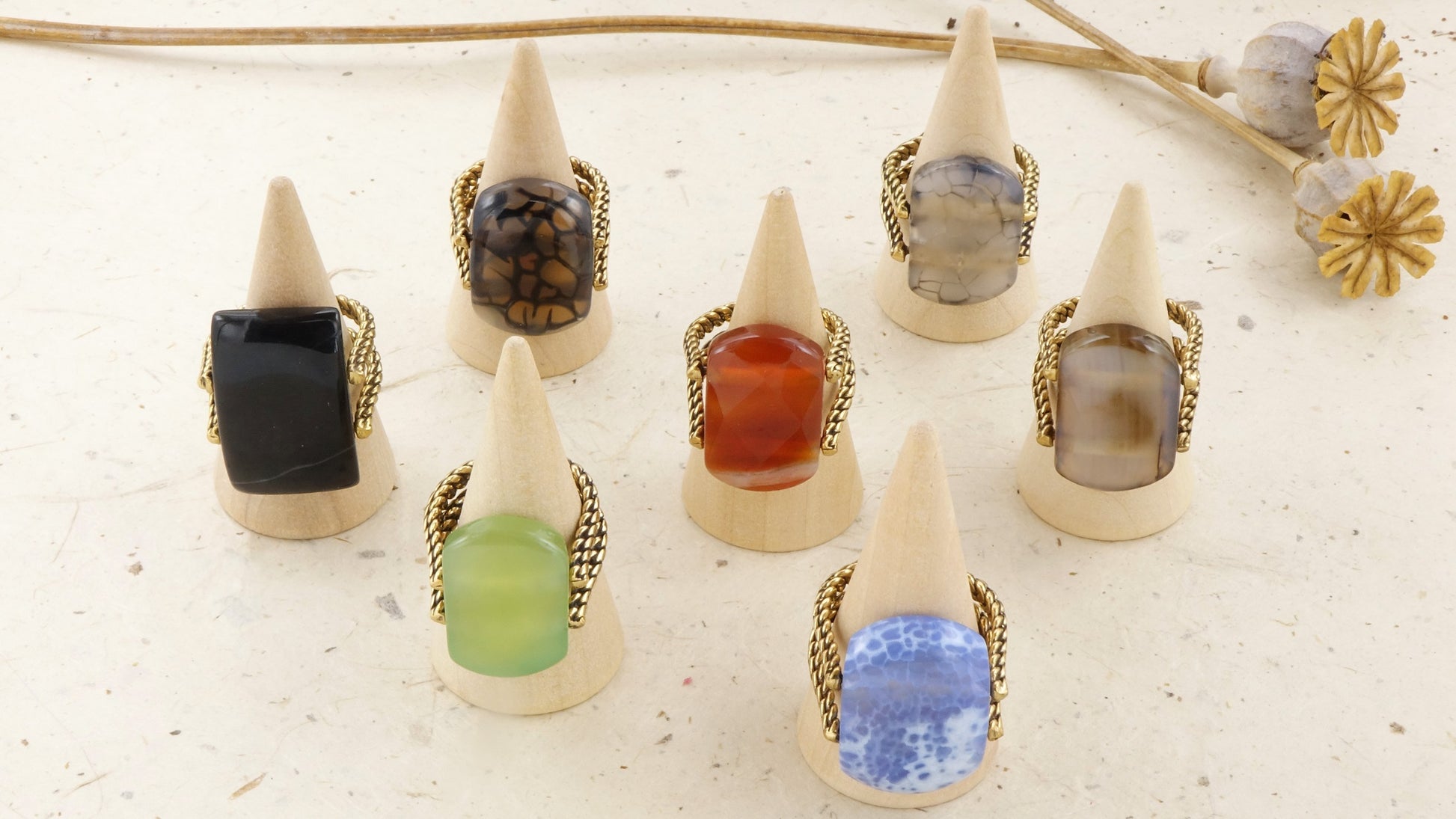Ancient Goddess Chic Ring - Crystal Stone Ring - Verna Artisan Works