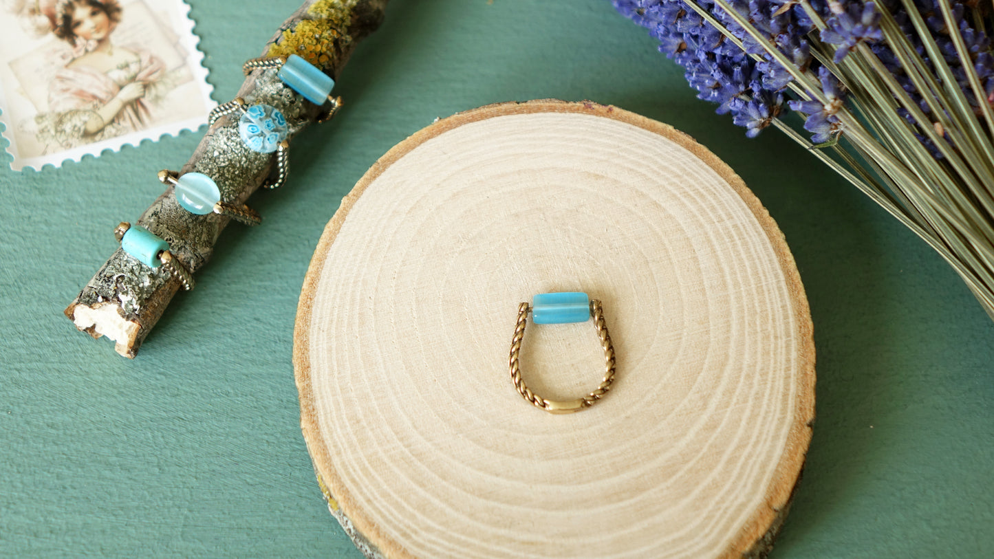 Ancient Goddess Chic Ring - Blue - Verna Artisan Works