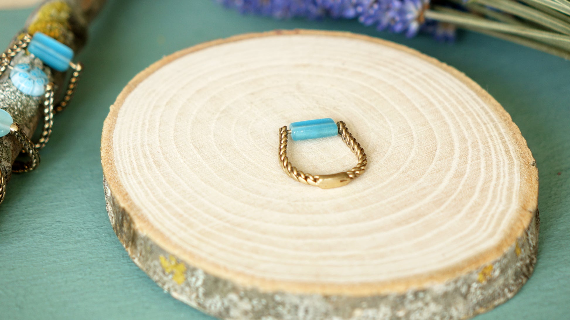 Ancient Goddess Chic Ring - Blue - Verna Artisan Works