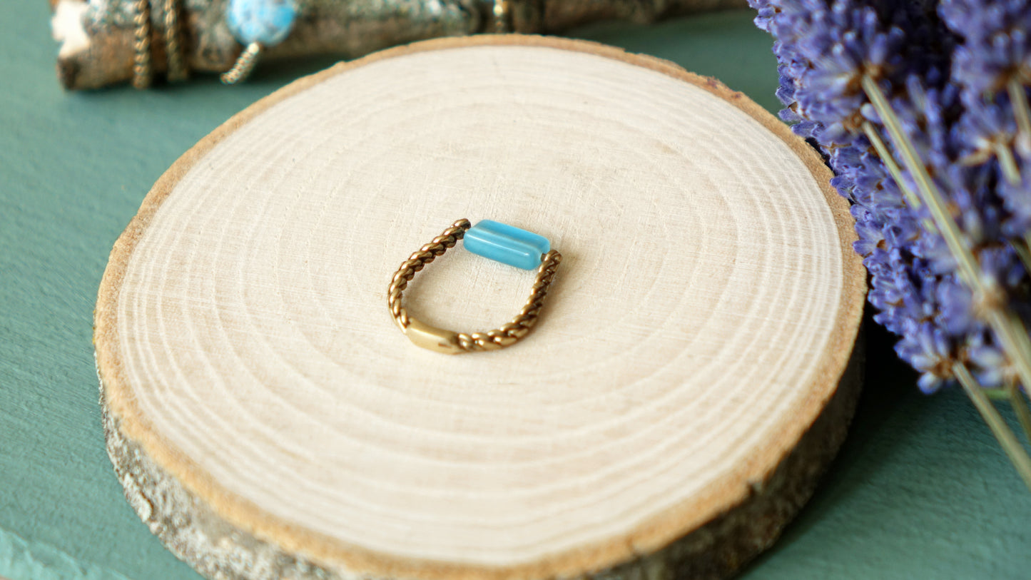 Ancient Goddess Chic Ring - Blue - Verna Artisan Works