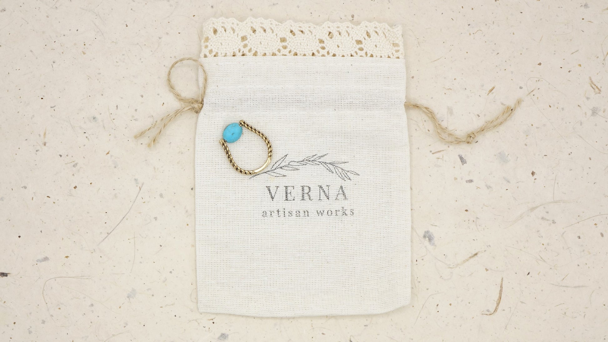 Ancient Goddess Chic Ring - Dainty Turquoise - Verna Artisan Works