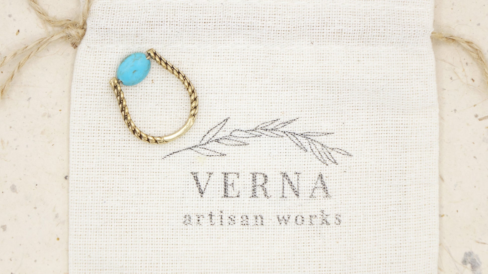 Ancient Goddess Chic Ring - Dainty Turquoise - Verna Artisan Works