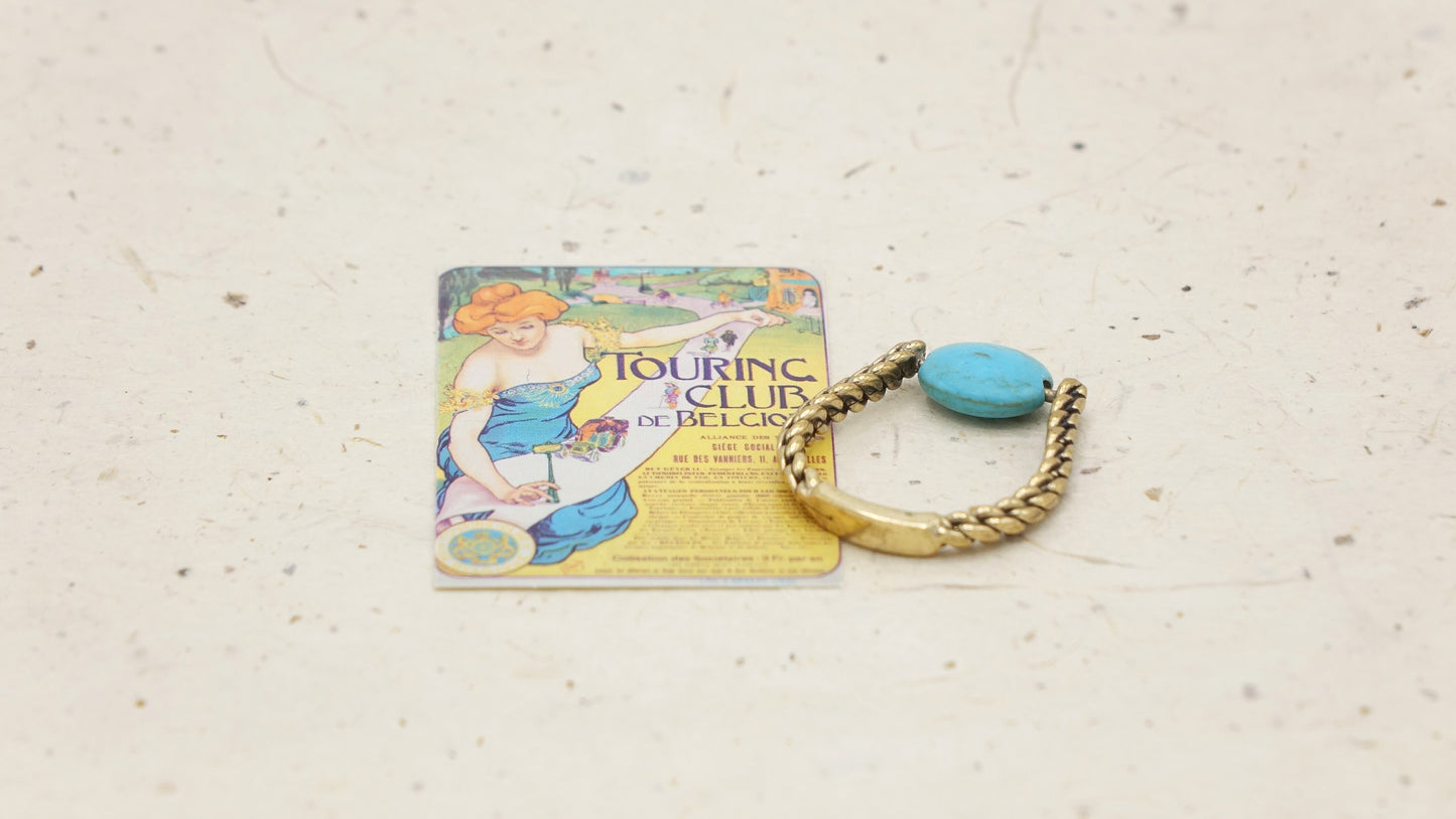 Ancient Goddess Chic Ring - Dainty Turquoise - Verna Artisan Works