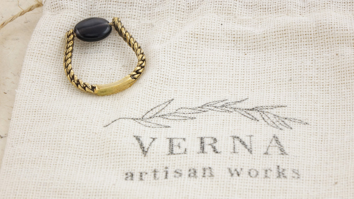 Ancient Goddess Chic Ring - Black - Verna Artisan Works