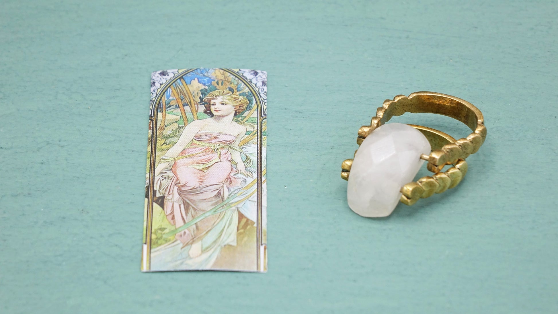 Ancient Goddess Chic Crystal Quartz Ring - Verna Artisan Works