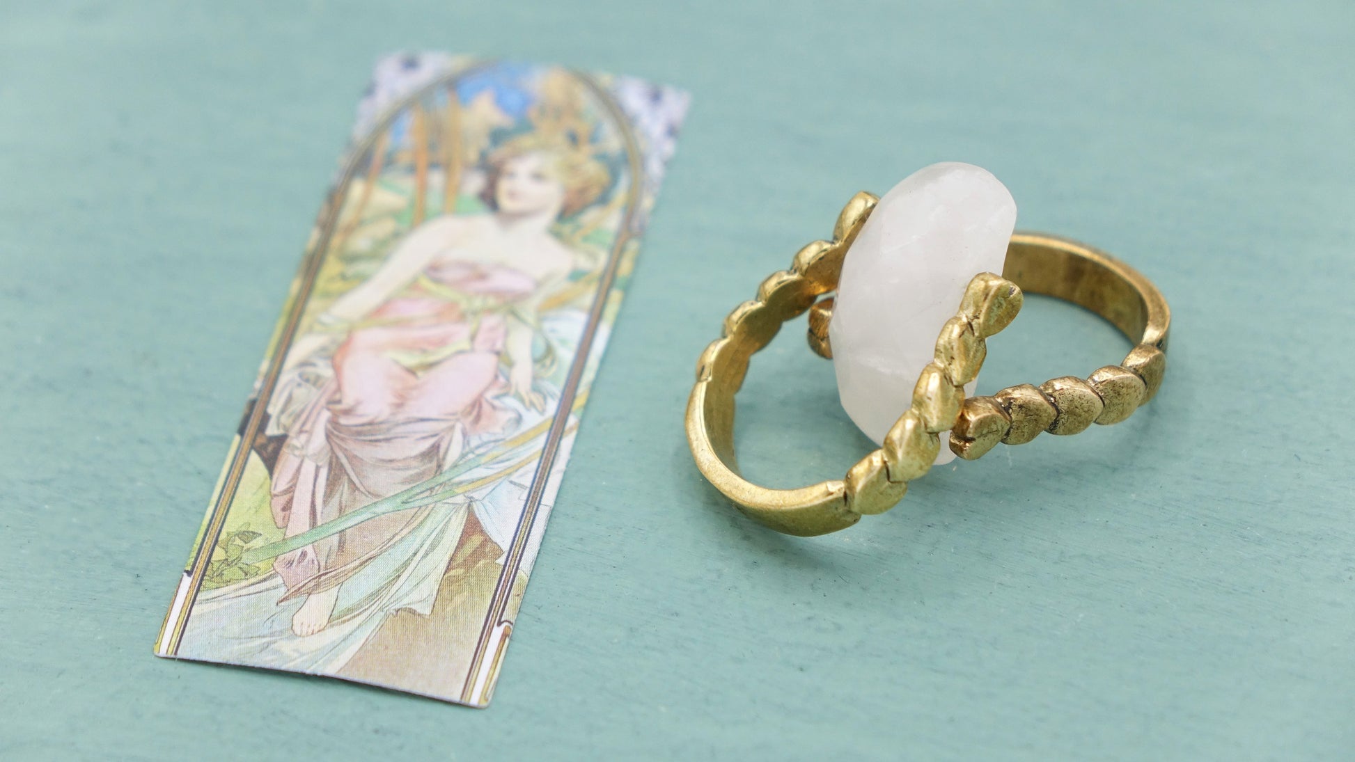 Ancient Goddess Chic Crystal Quartz Ring - Verna Artisan Works