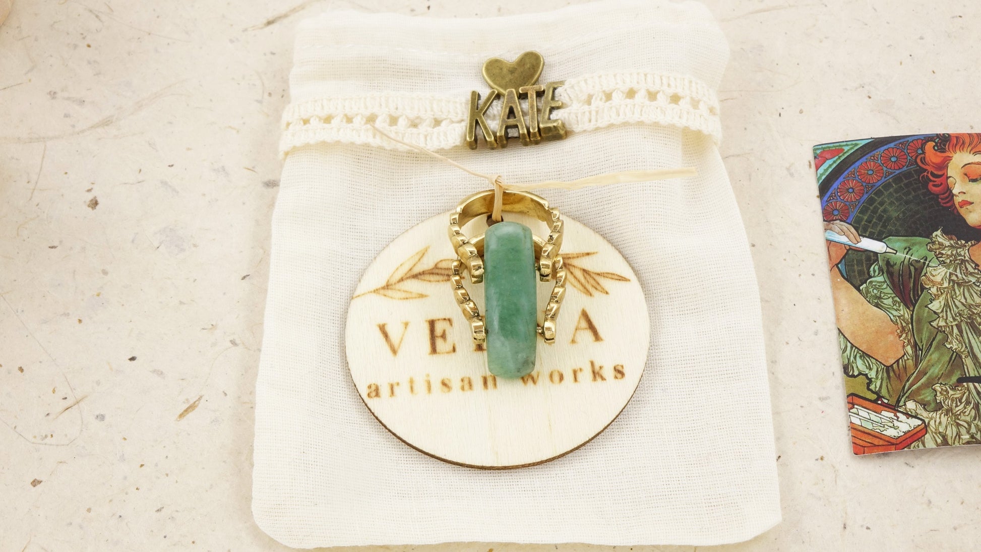 Ancient Goddess Chic Crystal Stone Ring - Verna Artisan Works