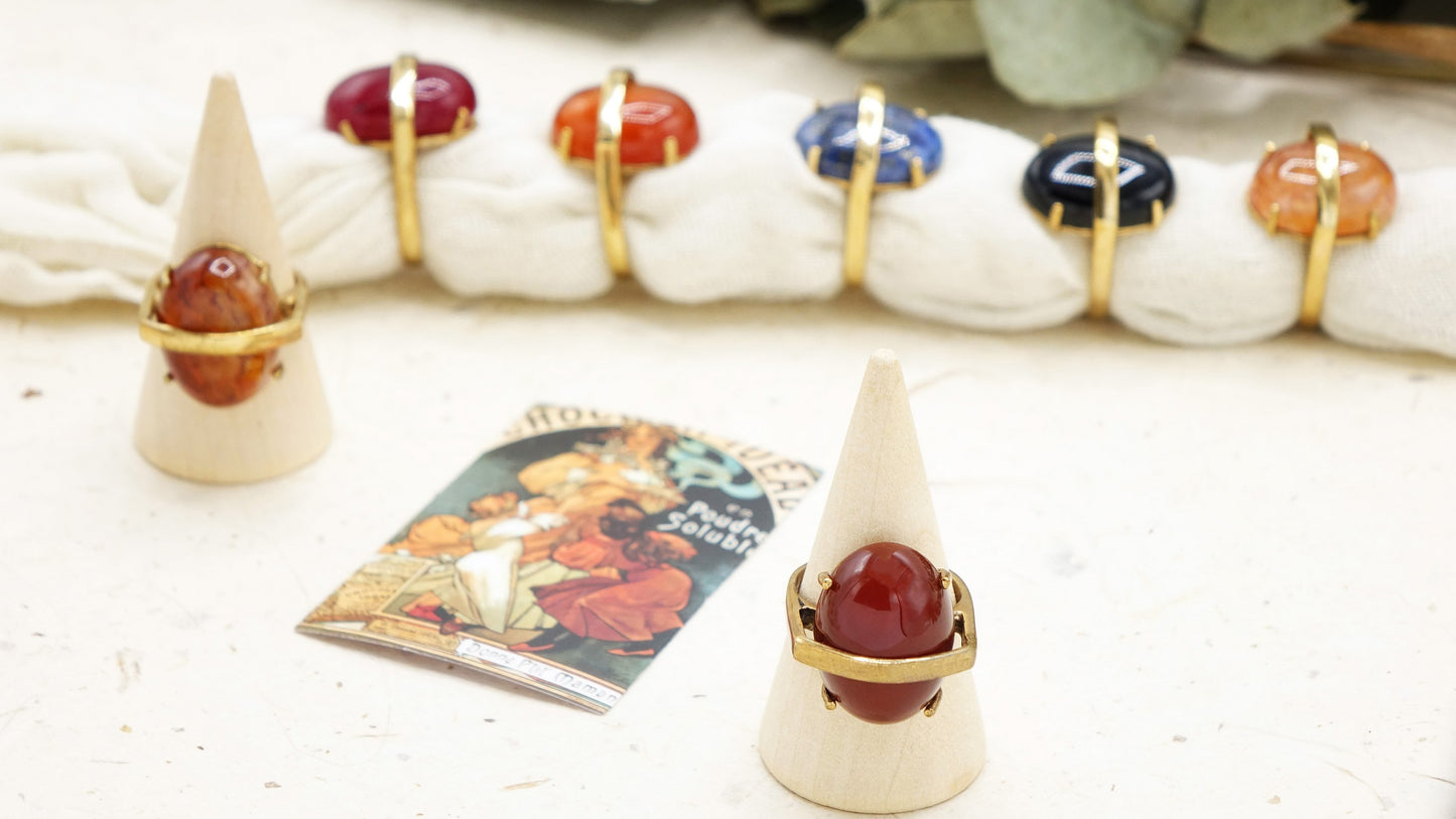Ancient Goddess Crystal Stone Ring - Verna Artisan Works