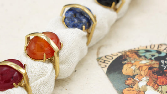 Ancient Goddess Crystal Stone Ring - Verna Artisan Works