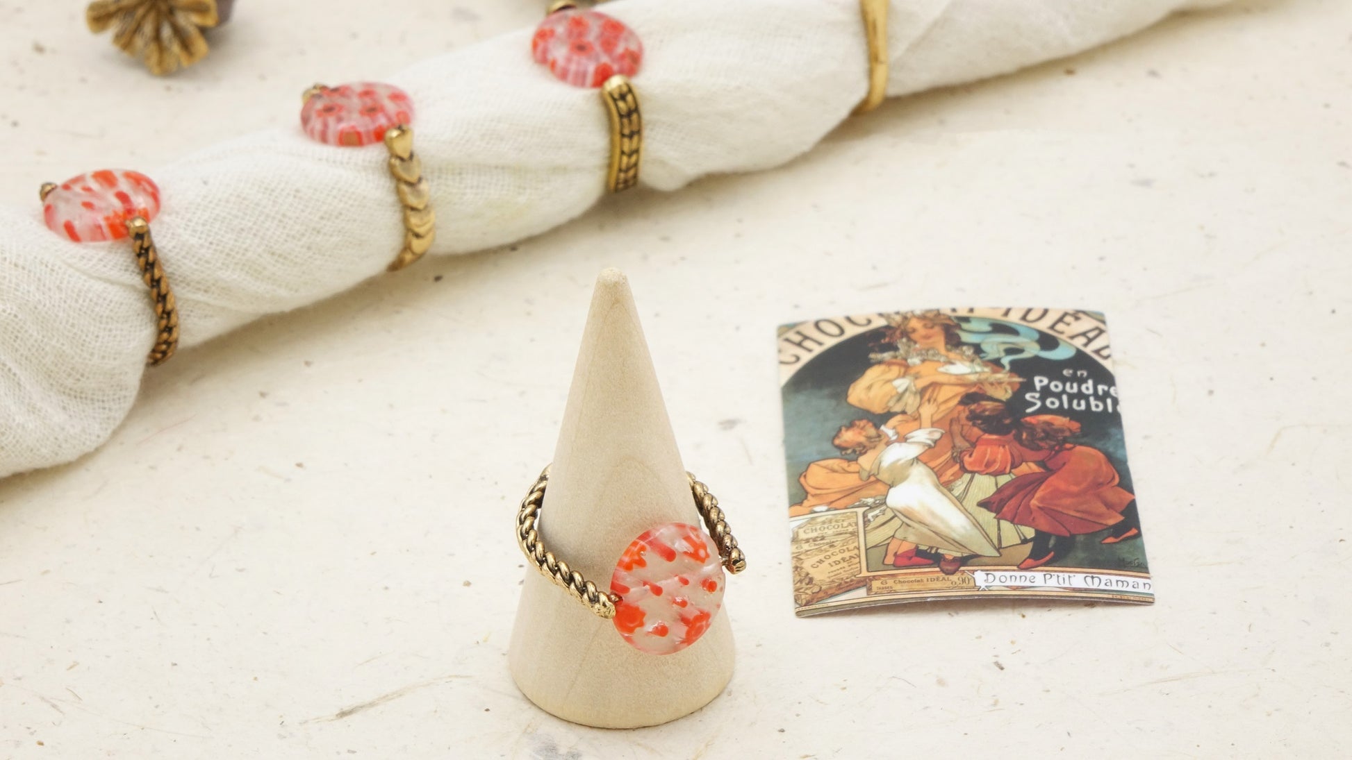 Ancient Goddess Chic - Murano Glass Ring - Verna Artisan Works