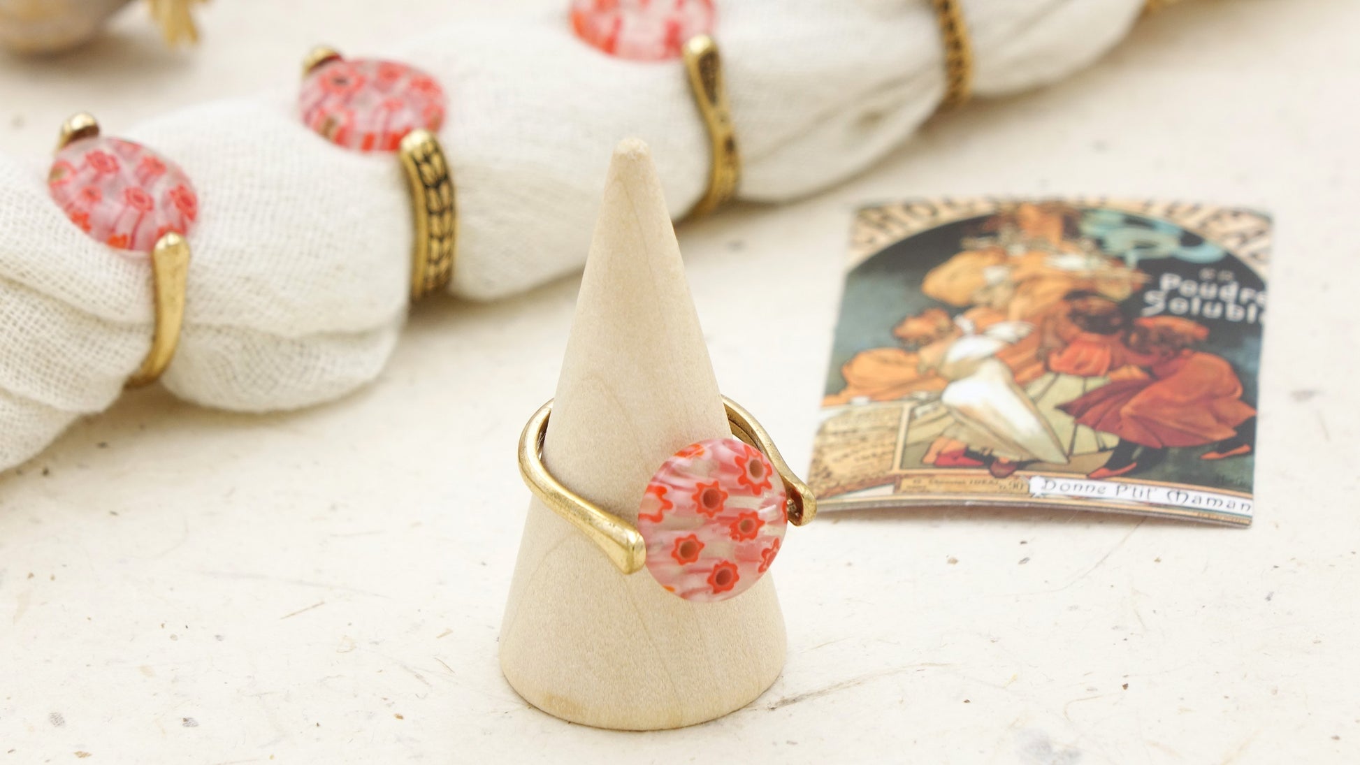 Ancient Goddess Chic - Murano Glass Ring - Verna Artisan Works