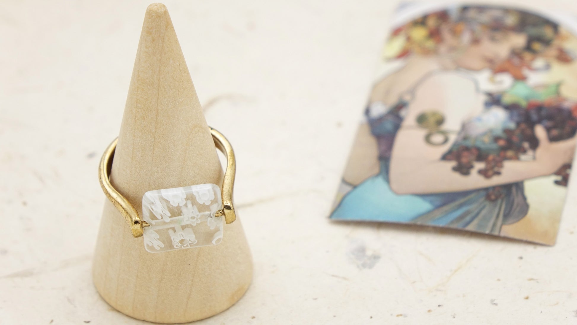 Ancient Goddess Chic - Murano Glass Ring - Verna Artisan Works