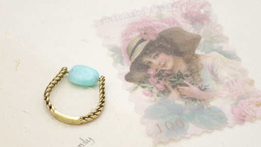 Ancient Goddess Chic - Amazonite Crystal Stone Ring - Verna Artisan Works