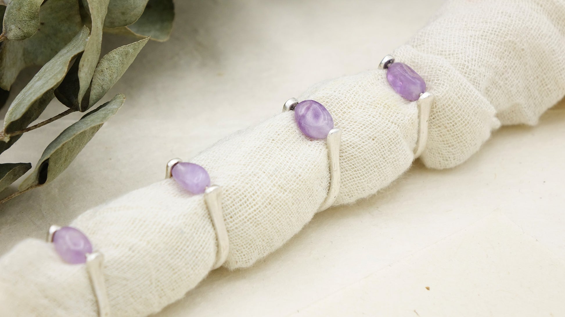 Ancient Goddess Chic Purple Jade Crystal Stone Ring - Verna Artisan Works