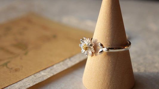 Daisy Adjustable Silver Ring - Verna Artisan Works