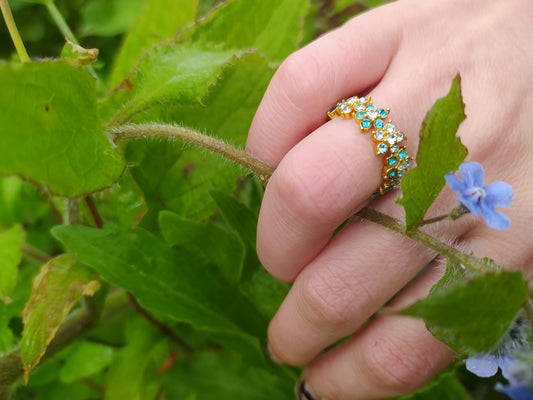 Forget Me Not Cubic Zirconia Ring - Verna Artisan Works