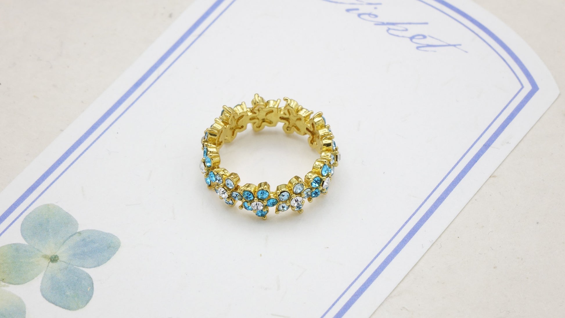 Forget Me Not Cubic Zirconia Ring - Verna Artisan Works