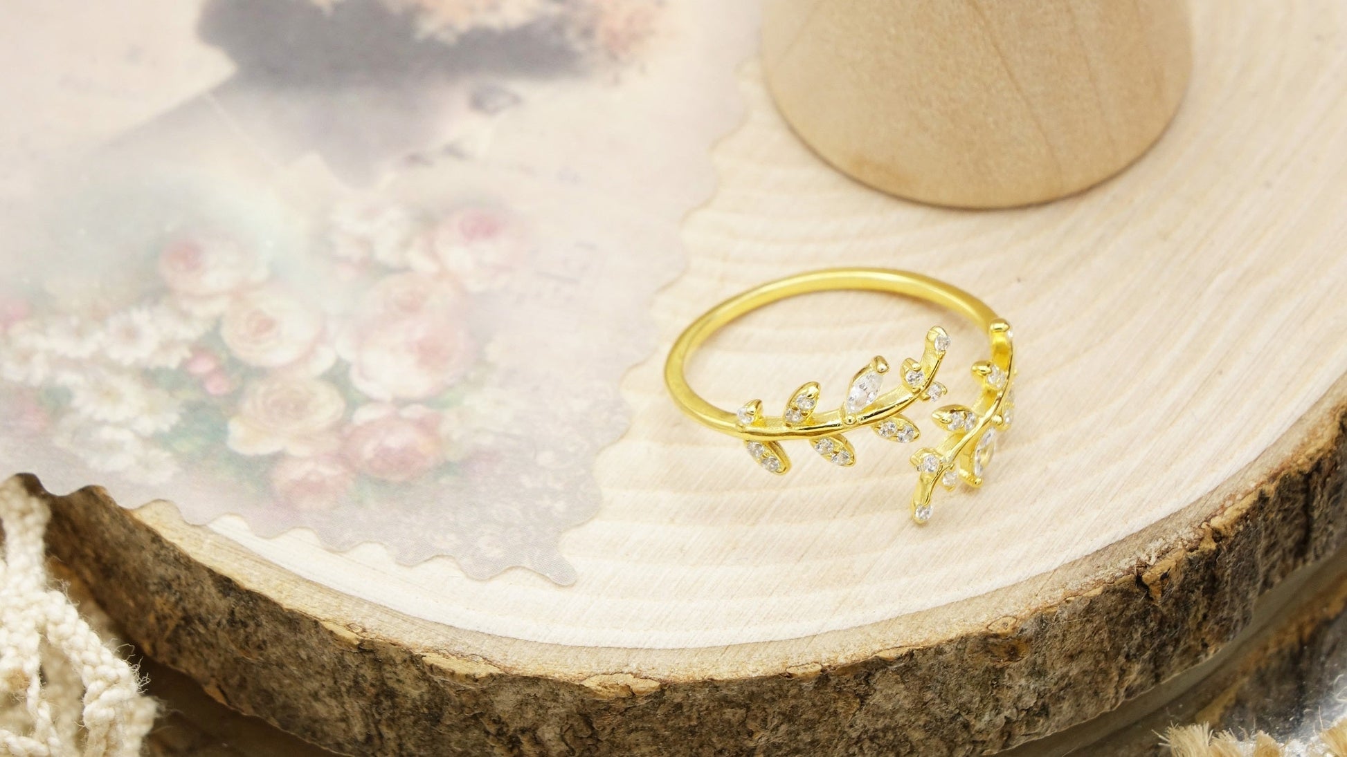 Sterling Silver Cubic Zirconia Leaf Rings - Verna Artisan Works