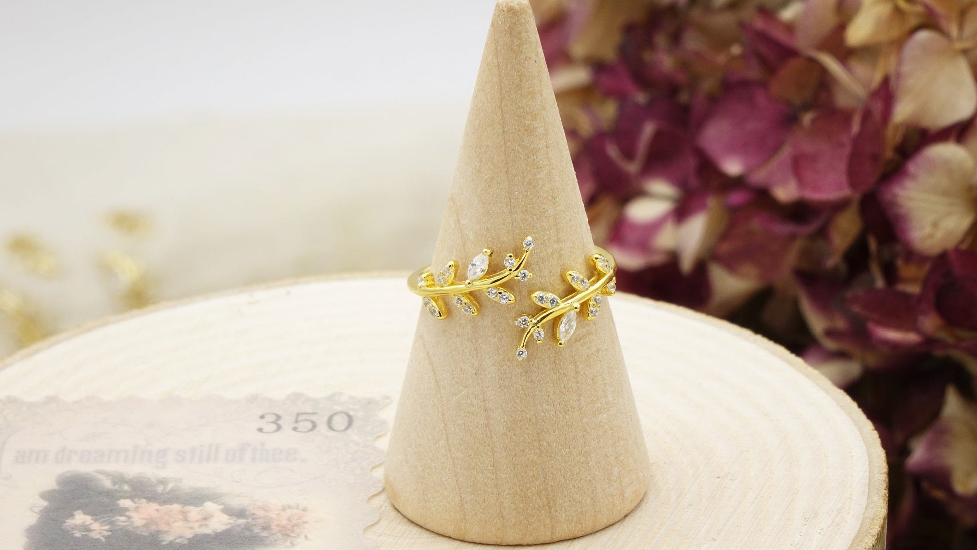 Sterling Silver Cubic Zirconia Leaf Rings - Verna Artisan Works