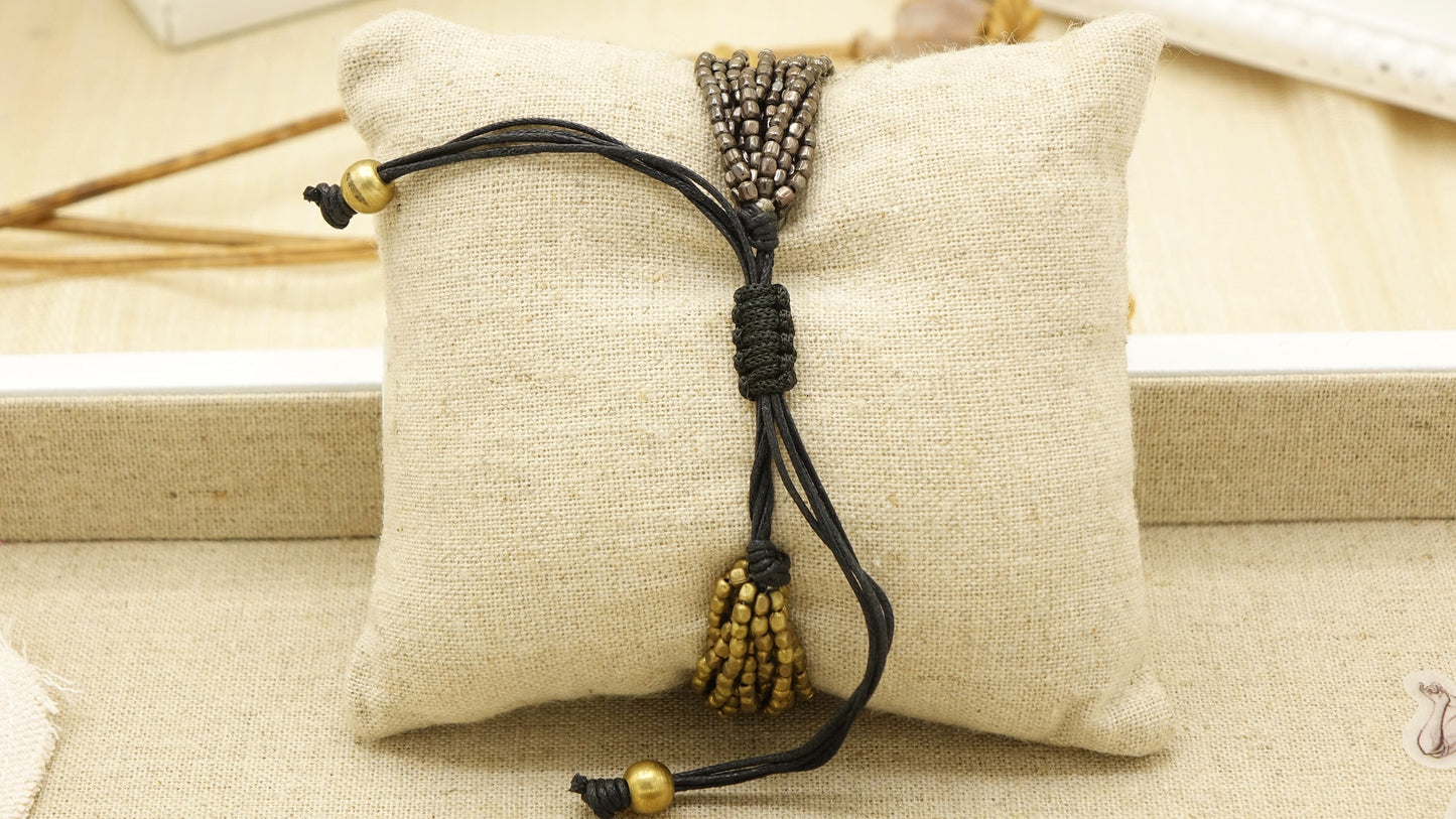 Victorian Style Brass Bracelet - Yin Yang - Verna Artisan Works