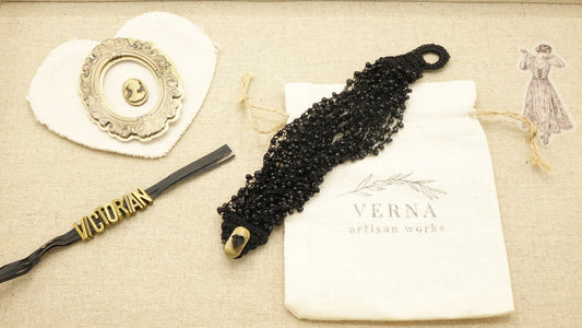 Victorian Style Knitted Bracelet - Verna Artisan Works